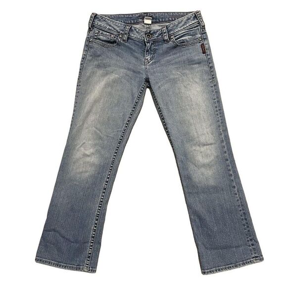 Silver Jeans Santorini Capris Low Rise Straight Leg Blue Denim Women’s Size 28 - Picture 1 of 14